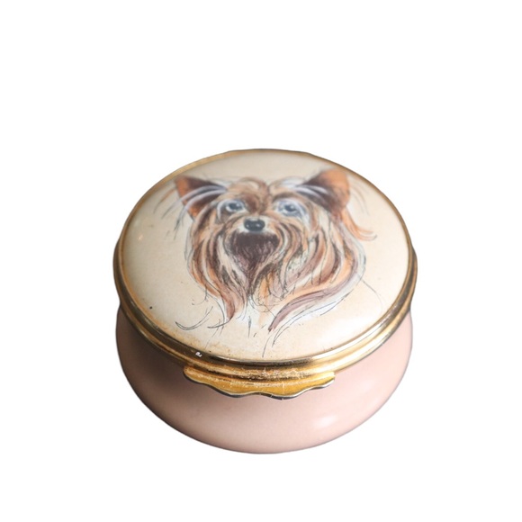 Bilston and Battersea Yorkie English Enamel Trinket Box - Picture 10 of 13